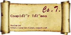 Csaplár Tímea névjegykártya