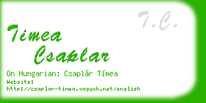 timea csaplar business card